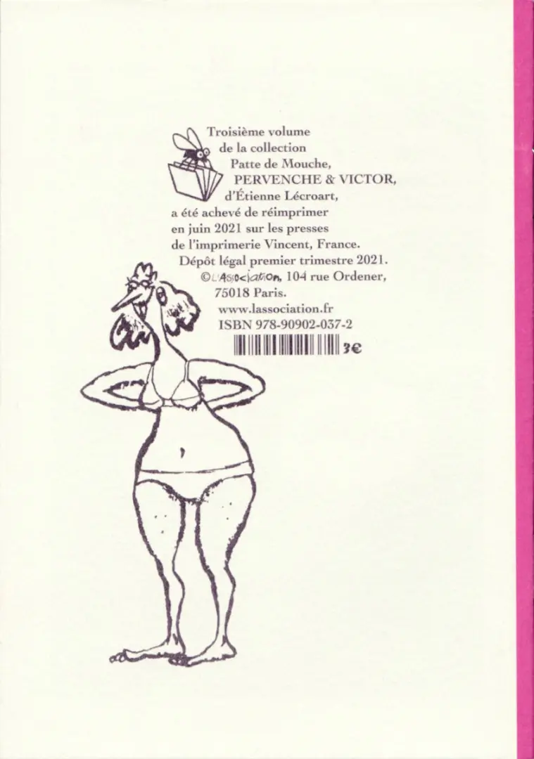 Verso de l'album Pervenche et Victor