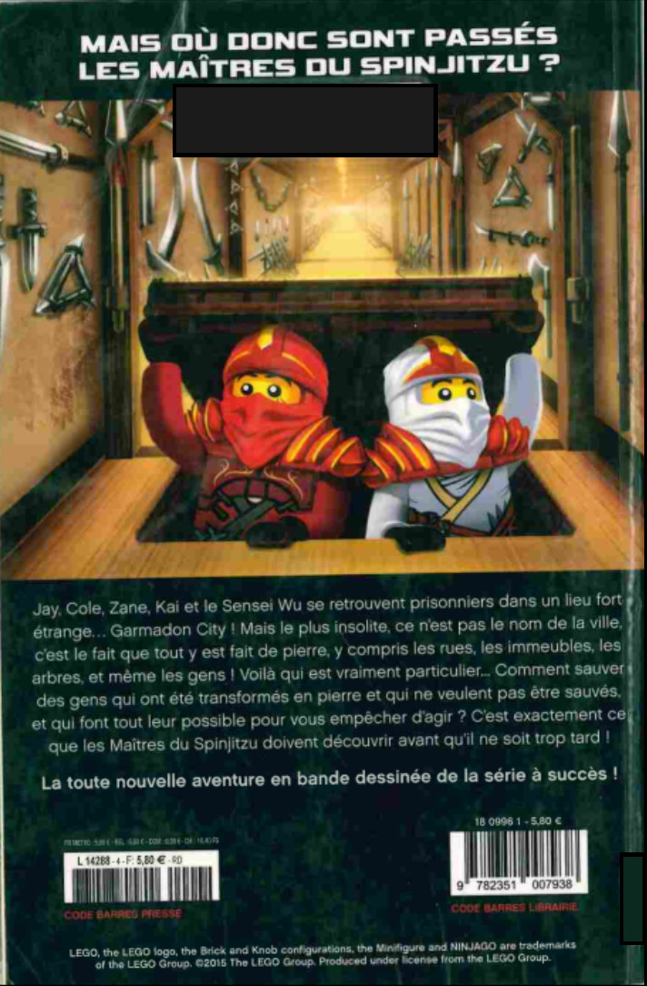 Verso de l'album Lego Ninjago - Masters of Spinjitzu Tome 4 Les guerriers de pierre