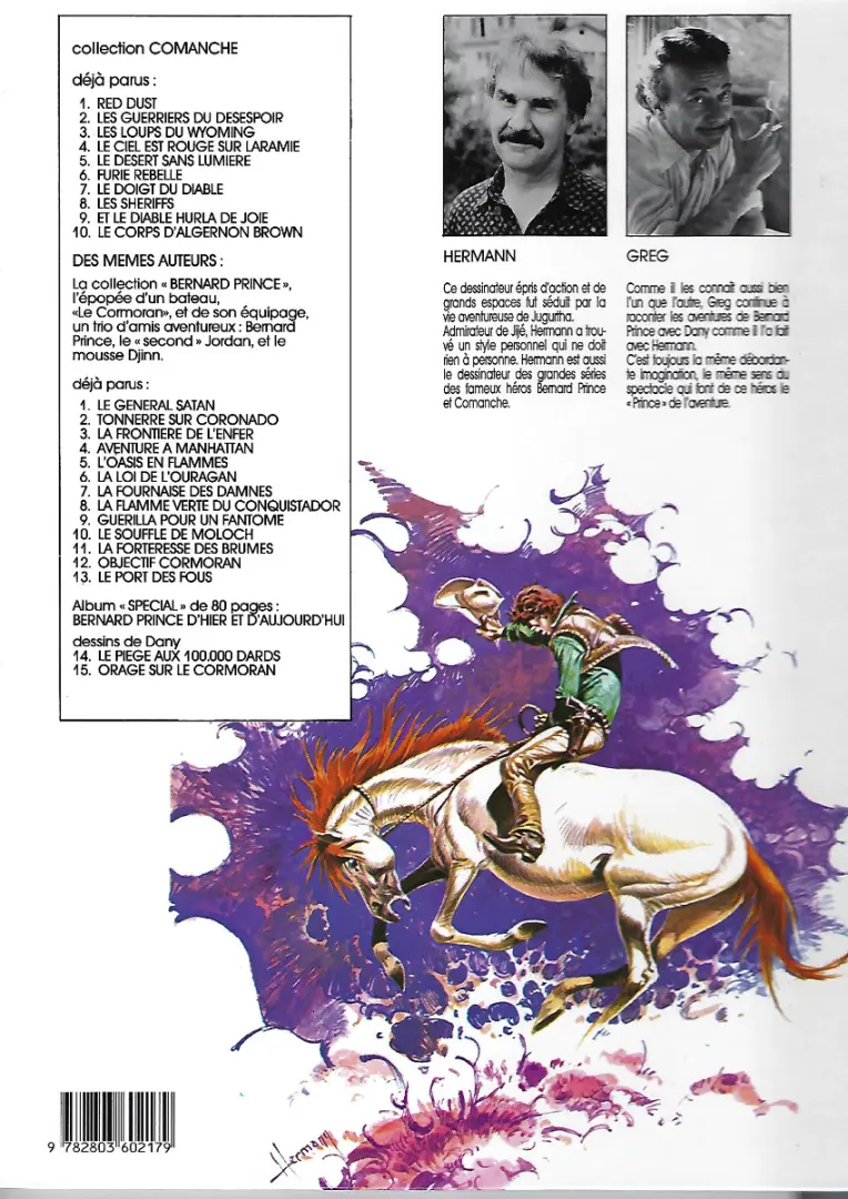 Verso de l'album Comanche Tome 3 Les loups du Wyoming