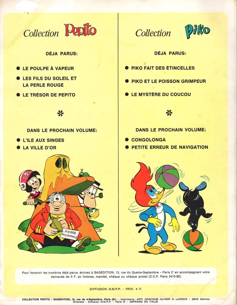 Verso de l'album Pepito Tome 1 Le trésor de Pepito