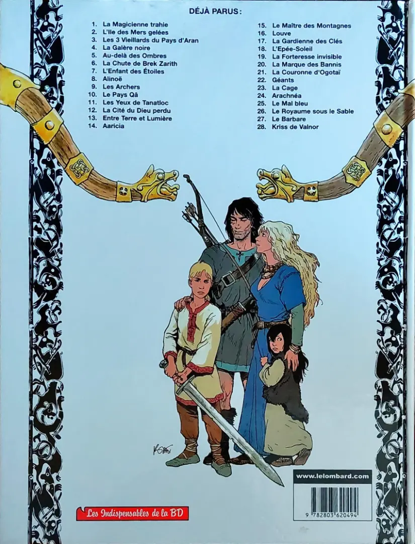 Verso de l'album Thorgal Tome 9 Les Archers