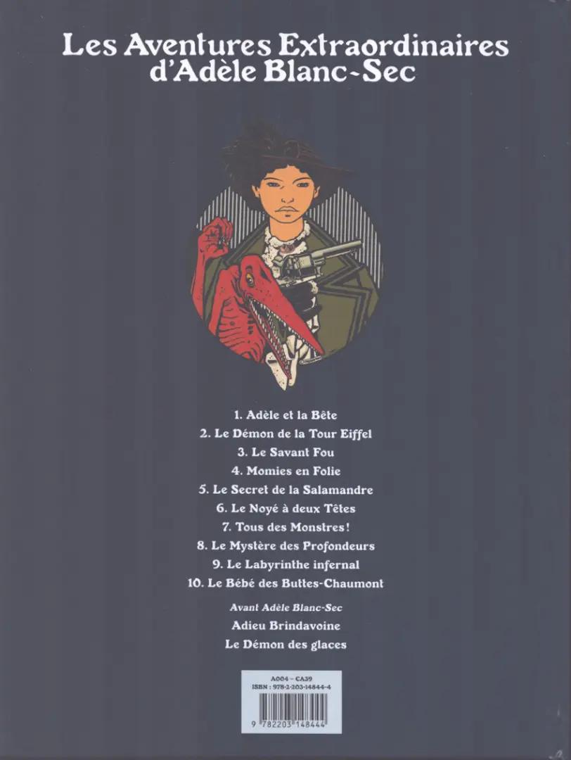 Verso de l'album Les Aventures Extraordinaires d'Adèle Blanc-Sec Tome 1 Adèle et la Bête