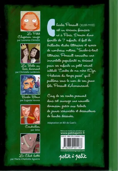 Verso de l'album Les Contes en bandes dessinées Perrault