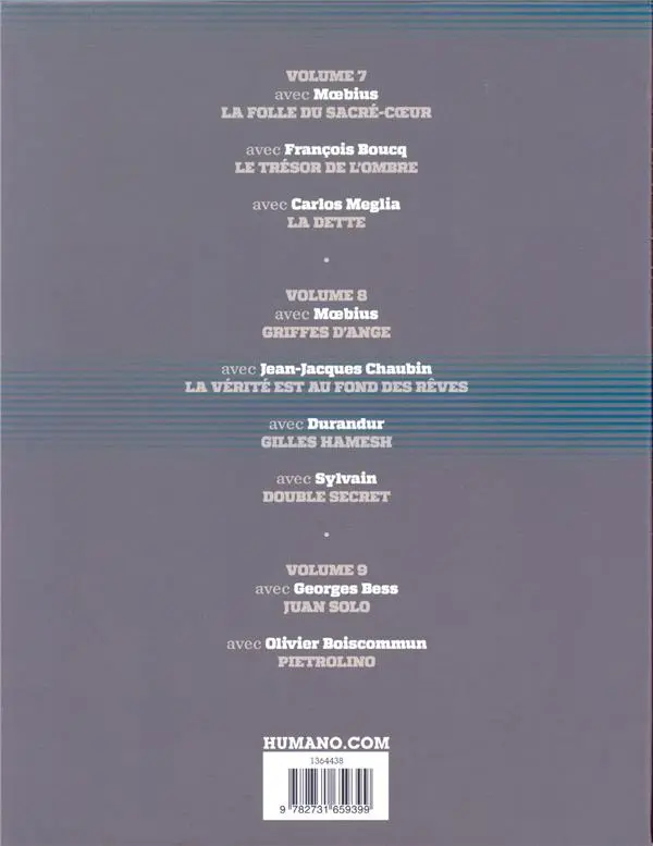 Verso de l'album Alejandro Jodorowsky 90e anniversaire Coffret Volume III
