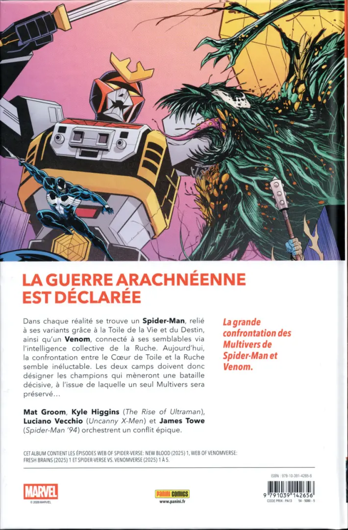 Verso de l'album Spider-verse vs Venomverse Le Grand Défi