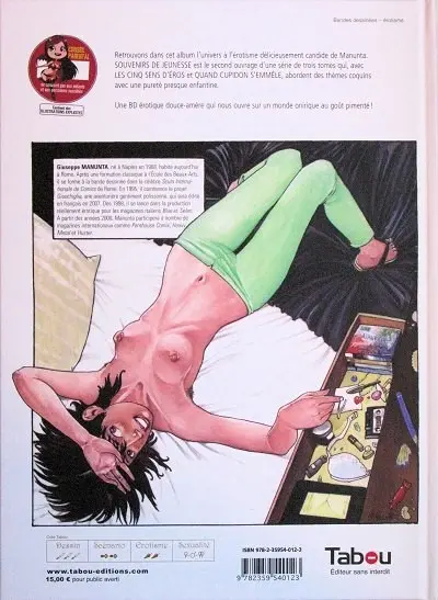 Verso de l'album Les 5 sens d'Eros Tome 2 Souvenirs de jeunesse