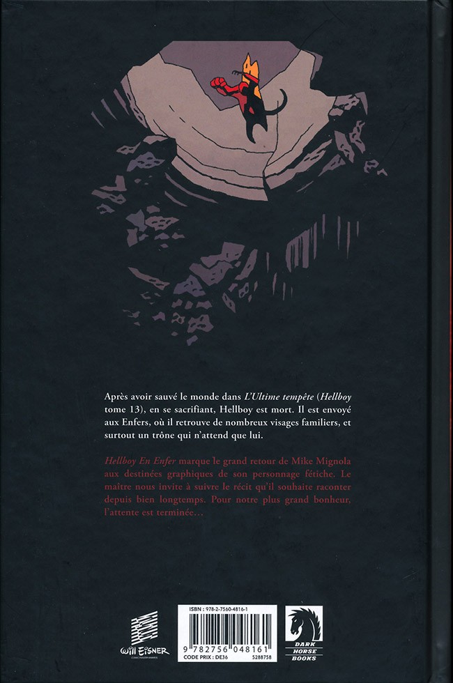 Verso de l'album Hellboy en enfer Tome 1 Secrets de famille