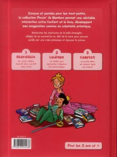 Verso de l'album La Princesse au petit pois