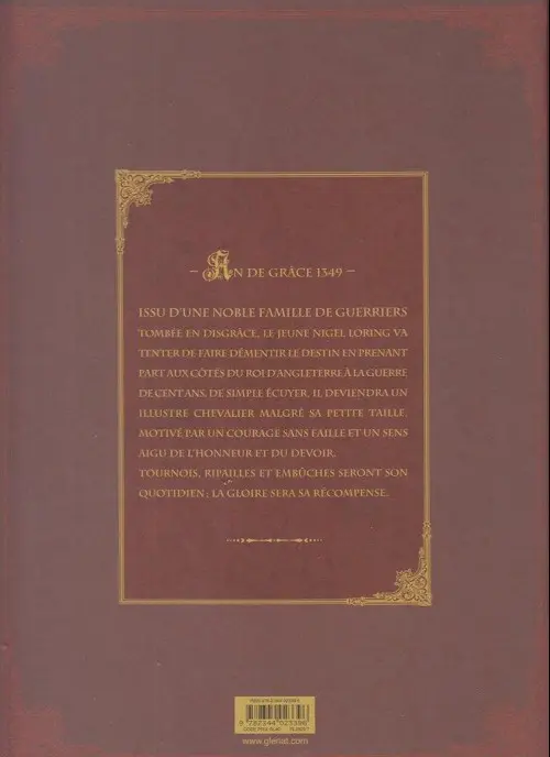 Verso de l'album Sir Nigel Tome 1 Le preu du Pont de Tilford