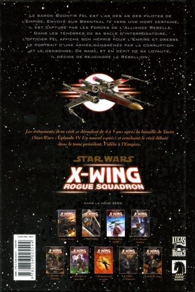 Verso de l'album Star Wars - X-Wing Rogue Squadron Tome 9 Dette de sang