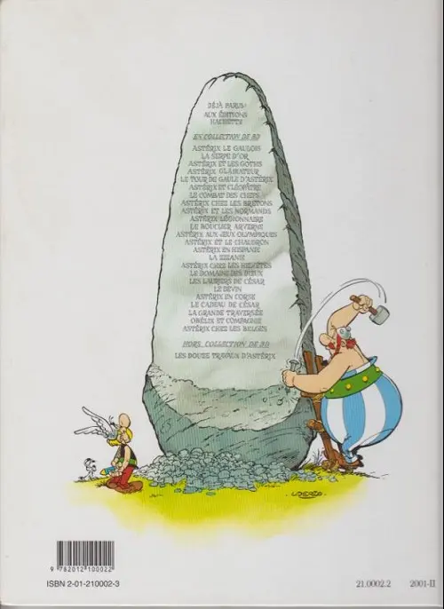 Verso de l'album Astérix Tome 2 La serpe d'or