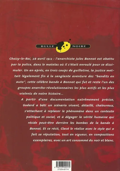 Verso de l'album La Bande à Bonnot