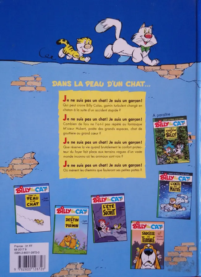 Verso de l'album Billy the Cat Tome 1 Dans la peau d'un chat