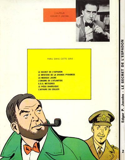 Verso de l'album Blake et Mortimer Tome 2 Le Secret de l'Espadon 2