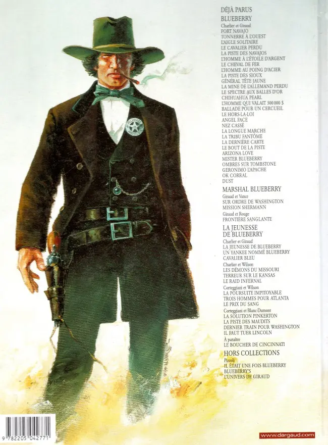 Verso de l'album Marshal Blueberry Tome 3 Frontière sanglante