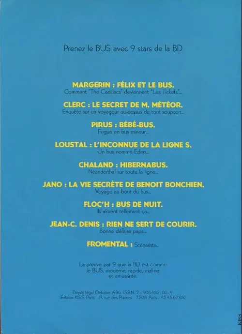 Verso de l'album Félix et le bus STCRA