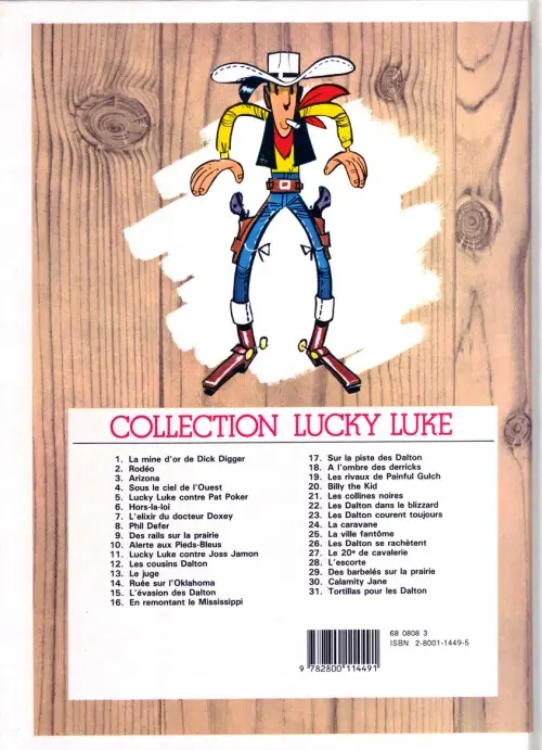 Verso de l'album Lucky Luke Tome 9 Des rails sur la prairie