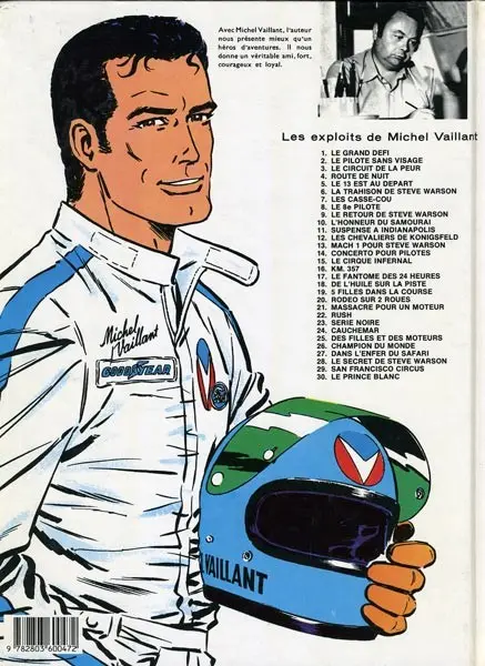 Verso de l'album Michel Vaillant Tome 4 Route de nuit