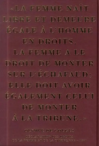 Verso de l'album Olympe de Gouges