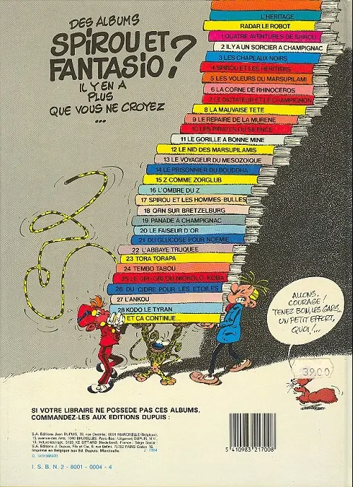 Verso de l'album Spirou et Fantasio Tome 2 Il y a un sorcier à Champignac