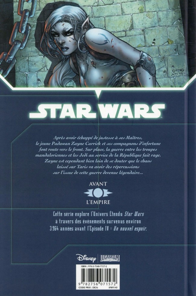 Verso de l'album Star Wars - Chevaliers de l'Ancienne République Tome 2 Ultime recours