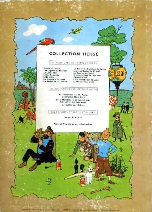 Verso de l'album Tintin Tome 5 Le Lotus bleu