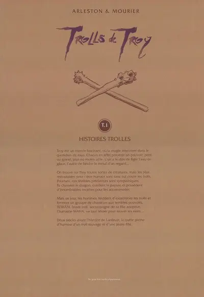 Verso de l'album Trolls de Troy Tome 1 Histoires trolles