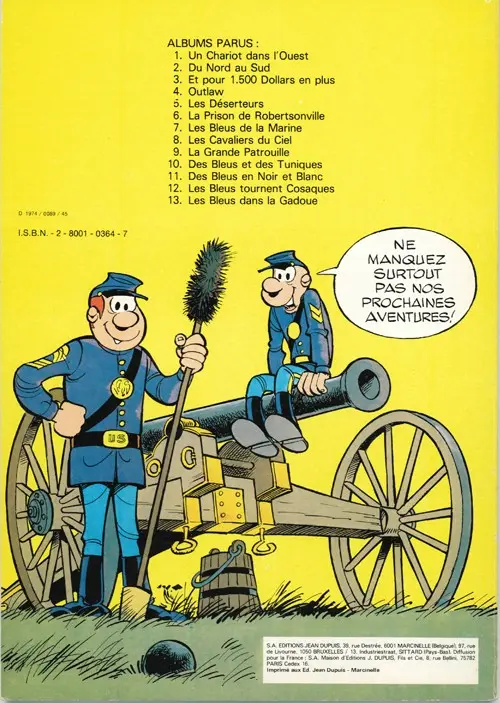 Verso de l'album Les Tuniques Bleues Tome 5 Les déserteurs