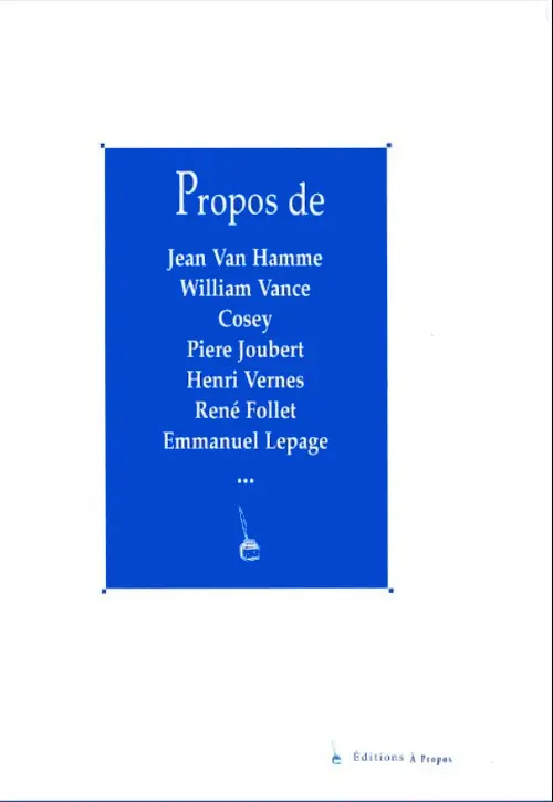 Verso de l'album À Propos Recueil I