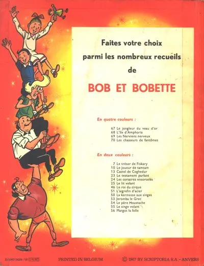 Verso de l'album Bob et Bobette Tome 70 Les chasseurs de fantômes