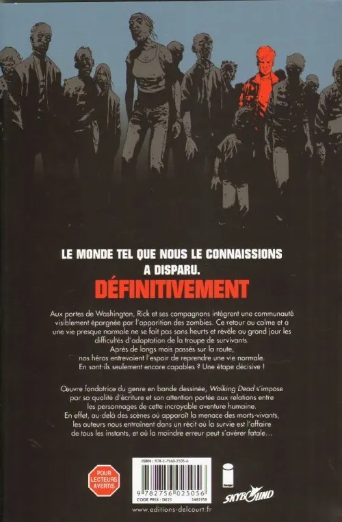 Verso de l'album Walking Dead Tome 13 Point de non-retour