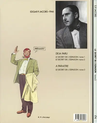 Verso de l'album Blake et Mortimer Tome 2 Le Secret de l'Espadon