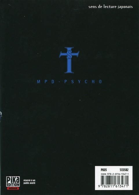 Verso de l'album MPD-Psycho - Le détective schizophrène N° 17