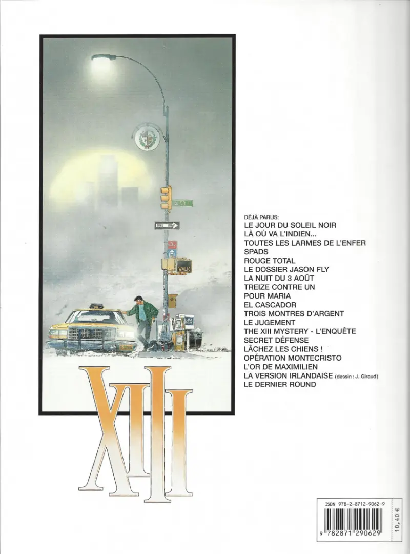 Verso de l'album XIII Tome 7 La nuit du 3 août