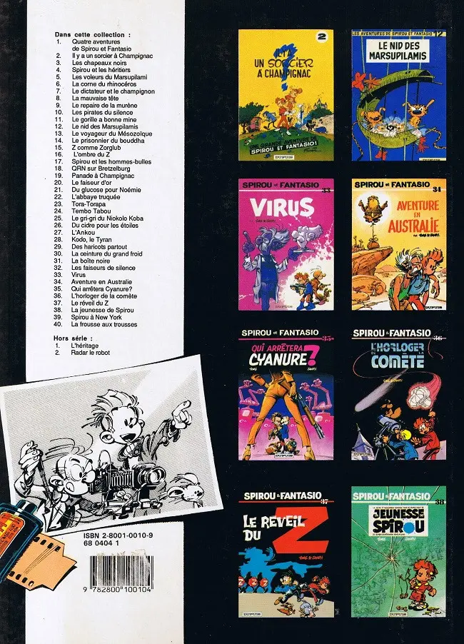 Verso de l'album Spirou et Fantasio Tome 8 La mauvaise tête