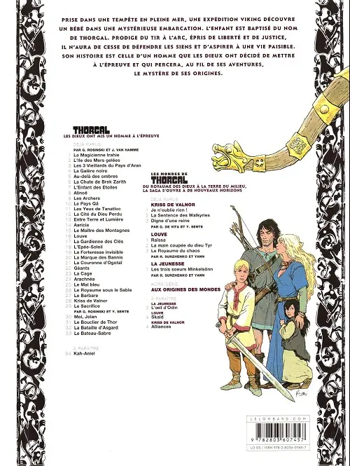 Verso de l'album Thorgal Tome 14 Aaricia