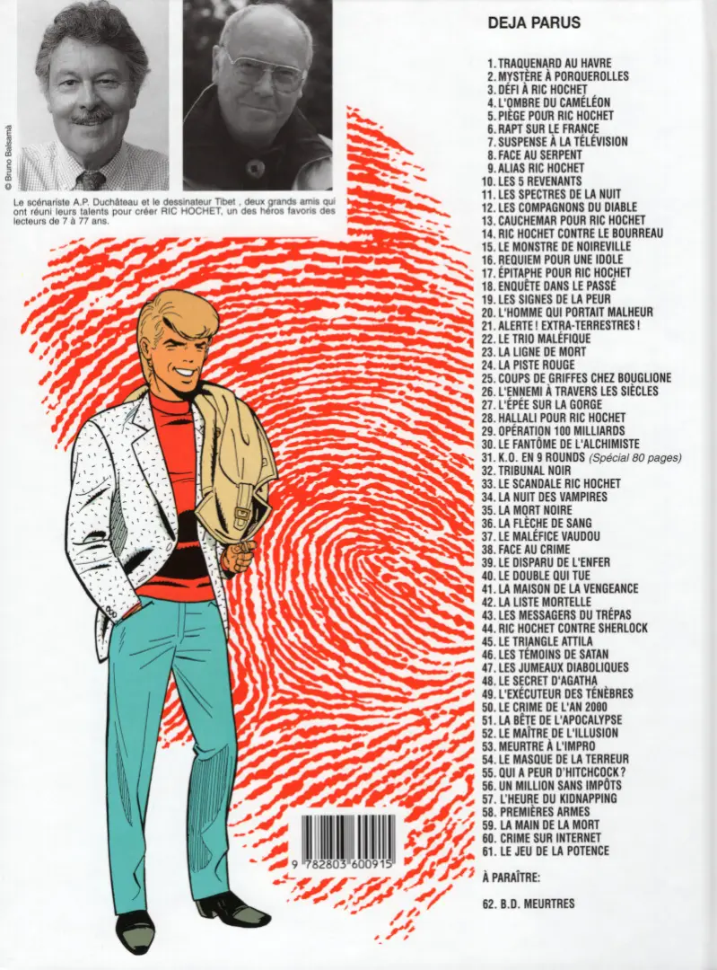 Verso de l'album Ric Hochet Tome 21 Le trio maléfique