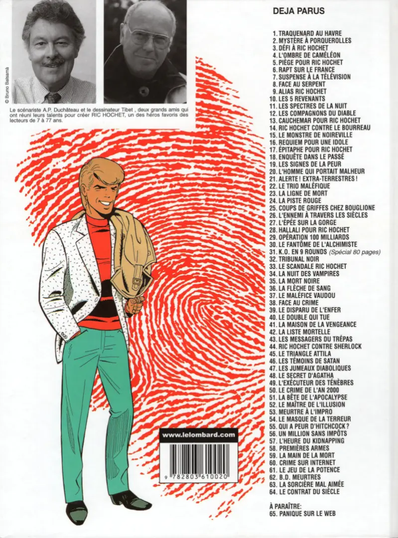Verso de l'album Ric Hochet Tome 51 La bête de l'apocalypse