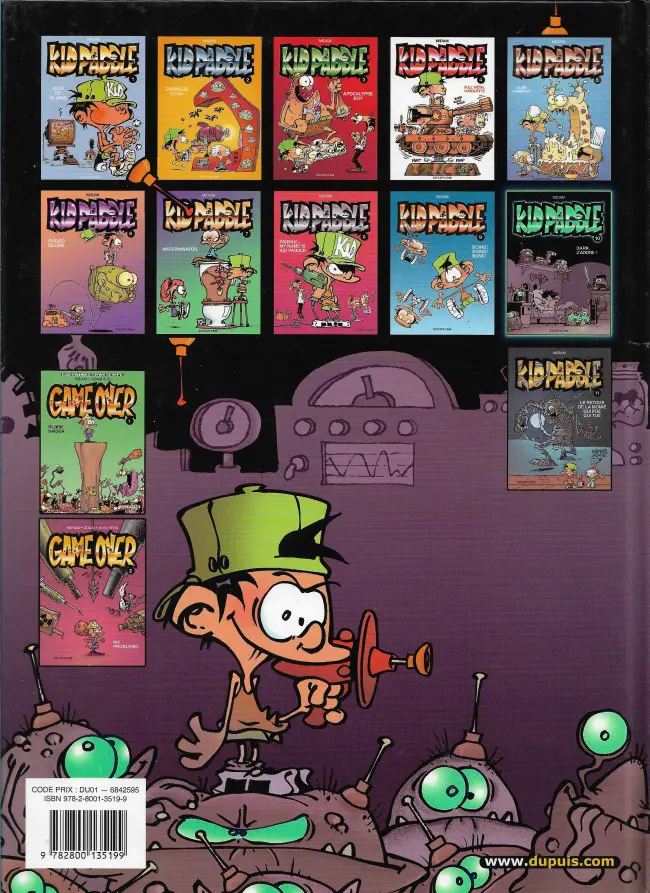 Verso de l'album Kid Paddle Tome 10 Dark, j'adore !