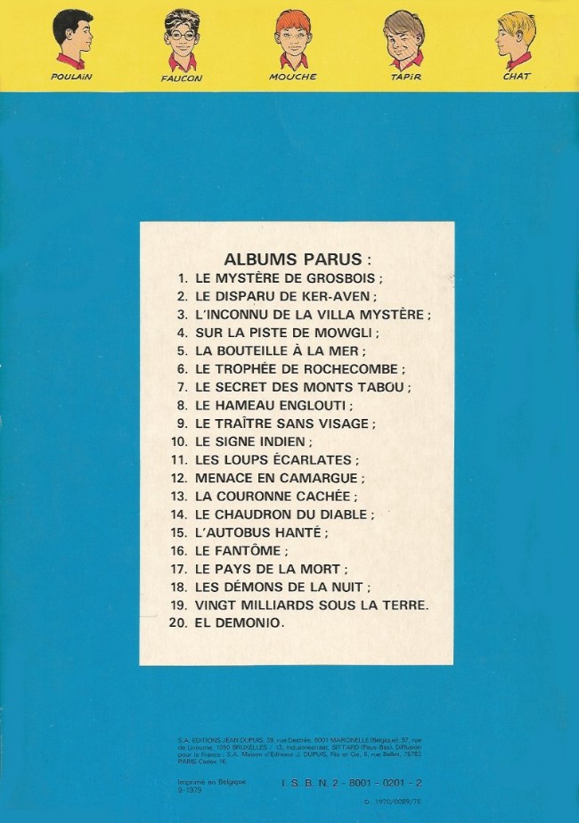 Verso de l'album La Patrouille des Castors Tome 11 Les loups écarlates