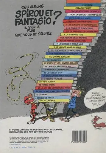 Verso de l'album Spirou et Fantasio Tome 15 Z comme Zorglub