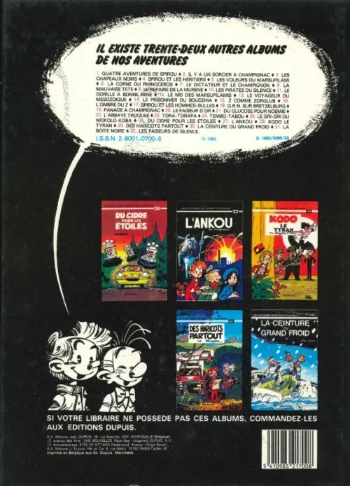 Verso de l'album Spirou et Fantasio Tome 29 Des haricots partout