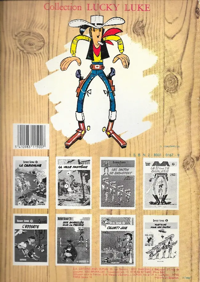 Verso de l'album Lucky Luke Tome 28 L'escorte