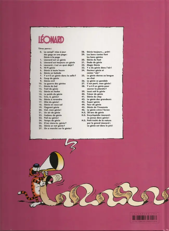 Verso de l'album Léonard Tome 11 Génie du bal