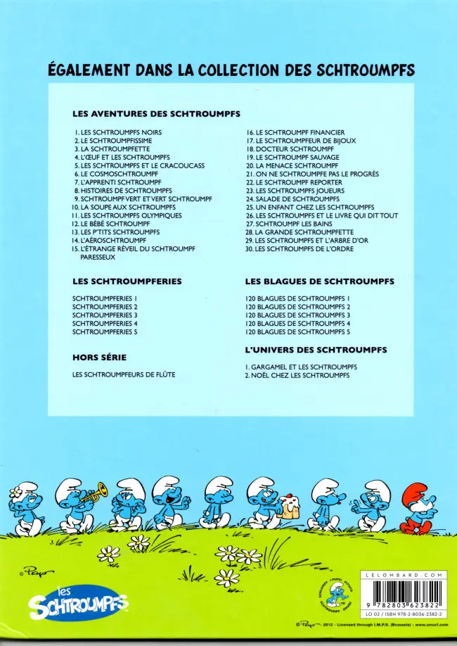Verso de l'album Les Schtroumpfs Tome 26 Les Schtroumpfs et le livre qui dit tout