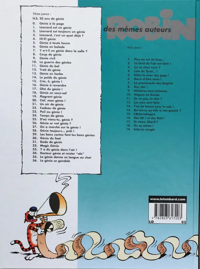 Verso de l'album Léonard Tome 22 Cadeau de génie