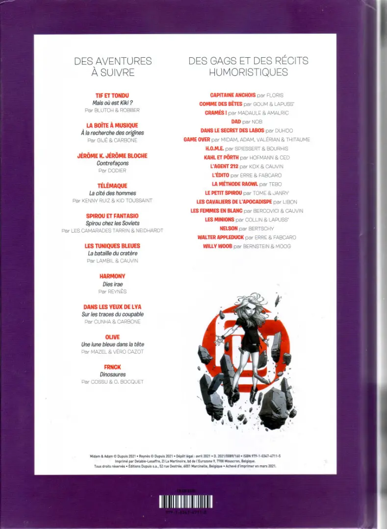 Verso de l'album Le journal de Spirou Album N° 364