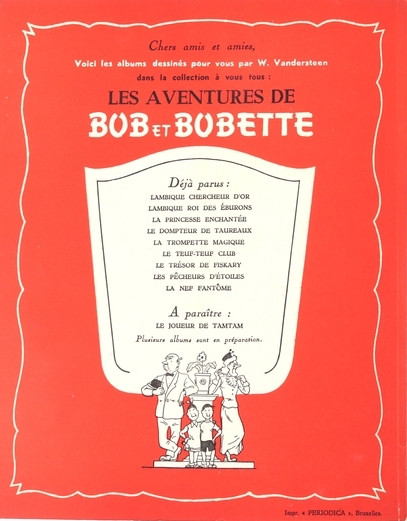Verso de l'album Bob et Bobette Tome 9 La Nef fantôme