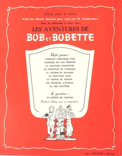 Verso de l'album Bob et Bobette Tome 9 La Nef fantôme