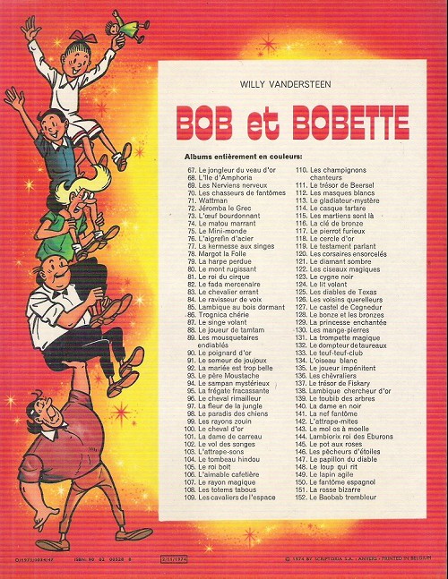 Verso de l'album Bob et Bobette Tome 141 La nef fantôme